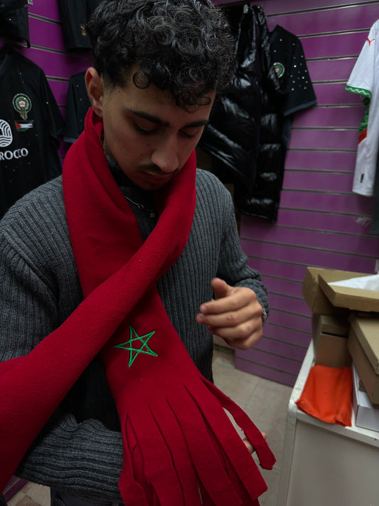 Red scarf with packaging