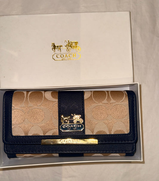 coach porte feuille bleu nuit