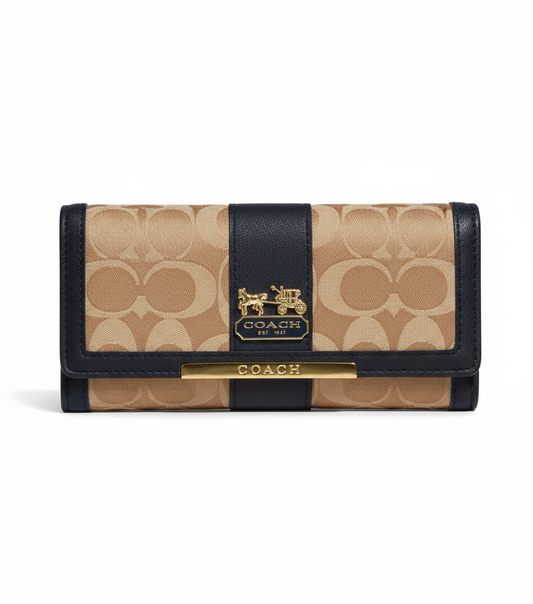 coach porte feuille bleu nuit